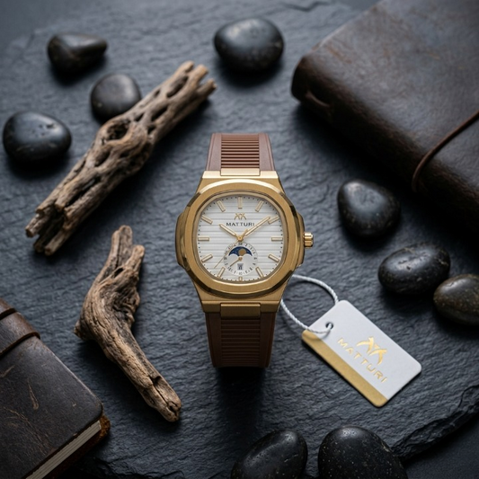 Matturi Fashion Luxury Sports Wristwatch Gold Plated Case