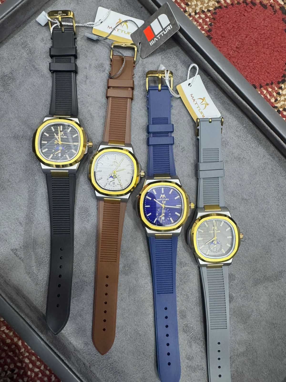 Matturi Fashion Luxury Sports Wristwatch Gold Plated Case