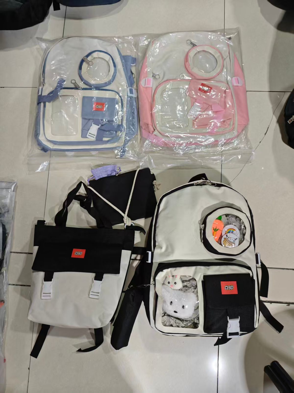 Cute Multi-Pocket Backpack Set (4-in-1)