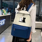Cute Cat Print 5-in-1 School Bag Set for Girls