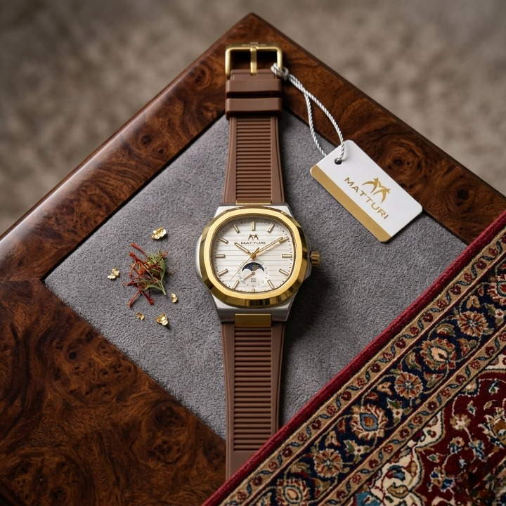 Matturi Fashion Luxury Sports Wristwatch Gold Plated Case