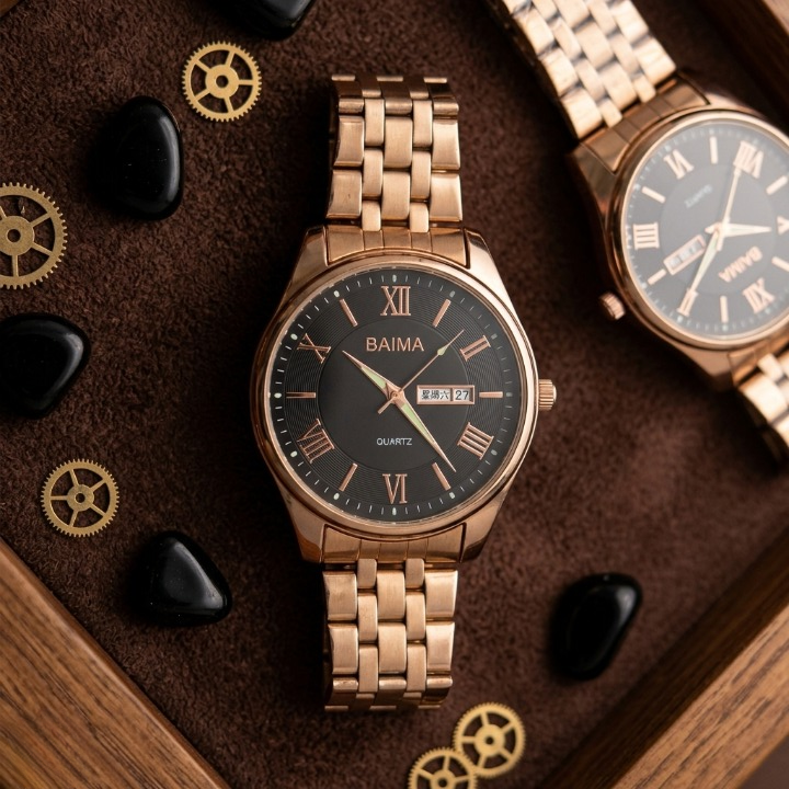 Baima Quartz Stainless Steel Wristwatch