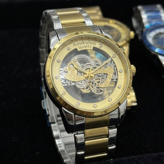 Luxury Skeleton Dial Quartz Watch For Men