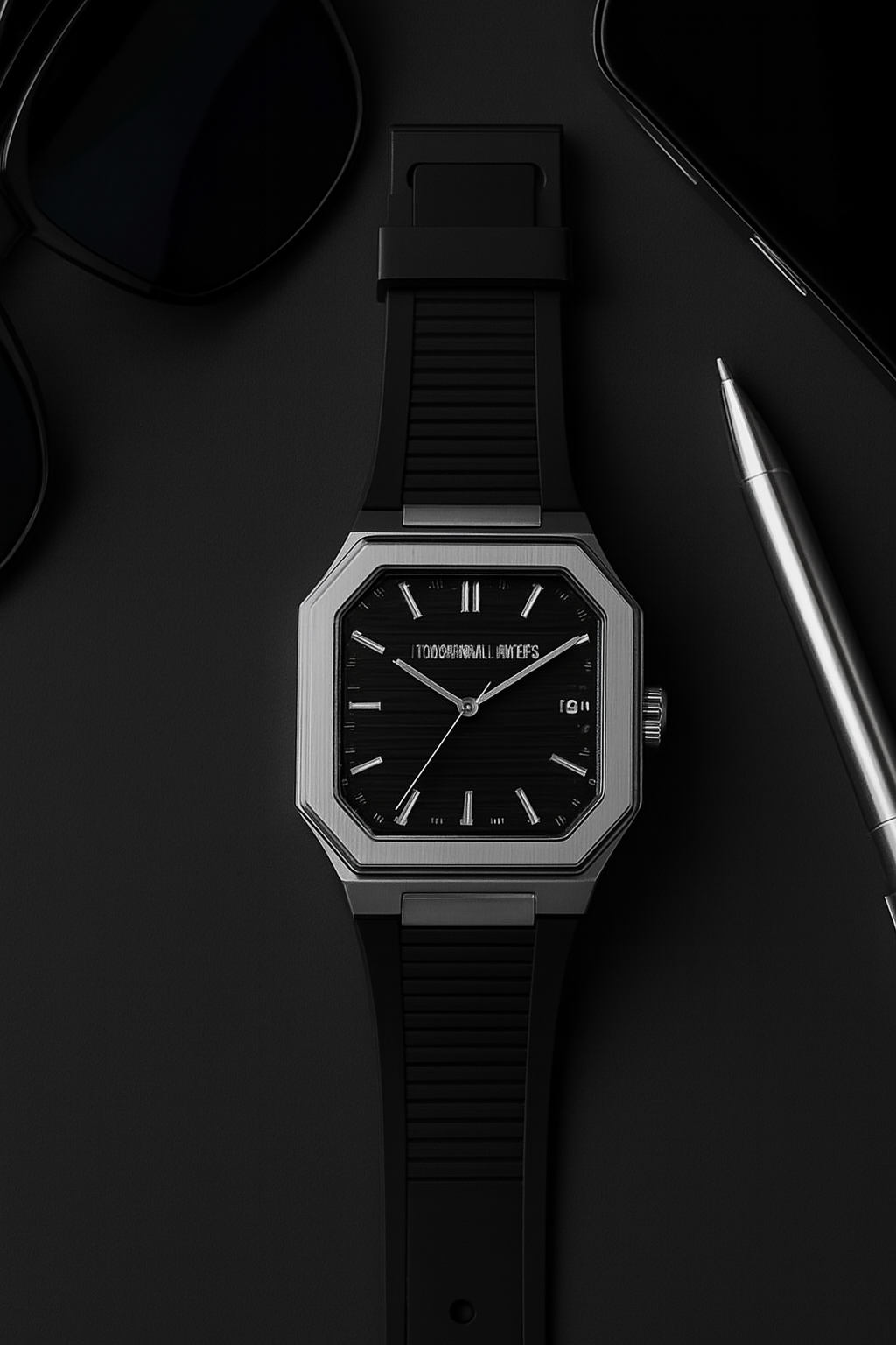 Universal Point UP 1988 – Square Dial Leather Strap Watch