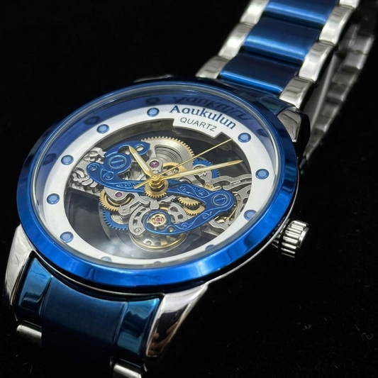 Luxury Skeleton Dial Quartz Watch For Men