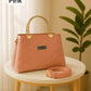 Premium Quilted Faux Leather Handbags with Golden Metal Handles