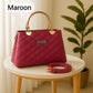 Premium Quilted Faux Leather Handbags with Golden Metal Handles